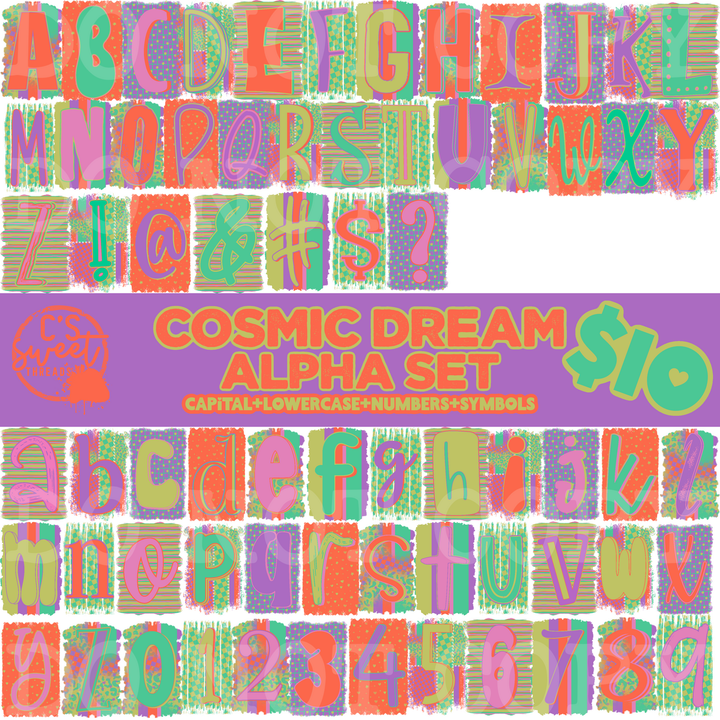 Cosmic Dream Alpha Set+Numbers+Symbols