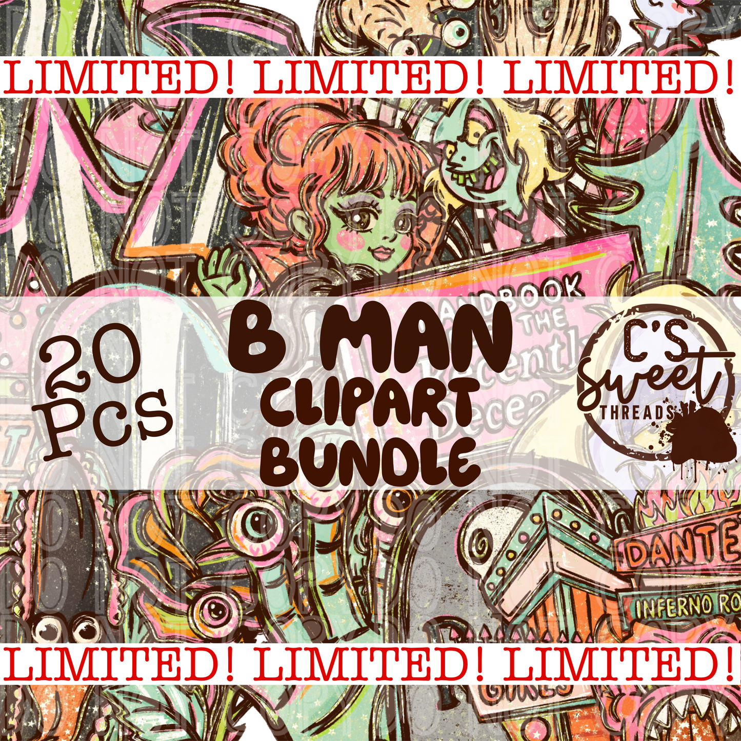 Limited Exclusive B Man Clipart Bundle