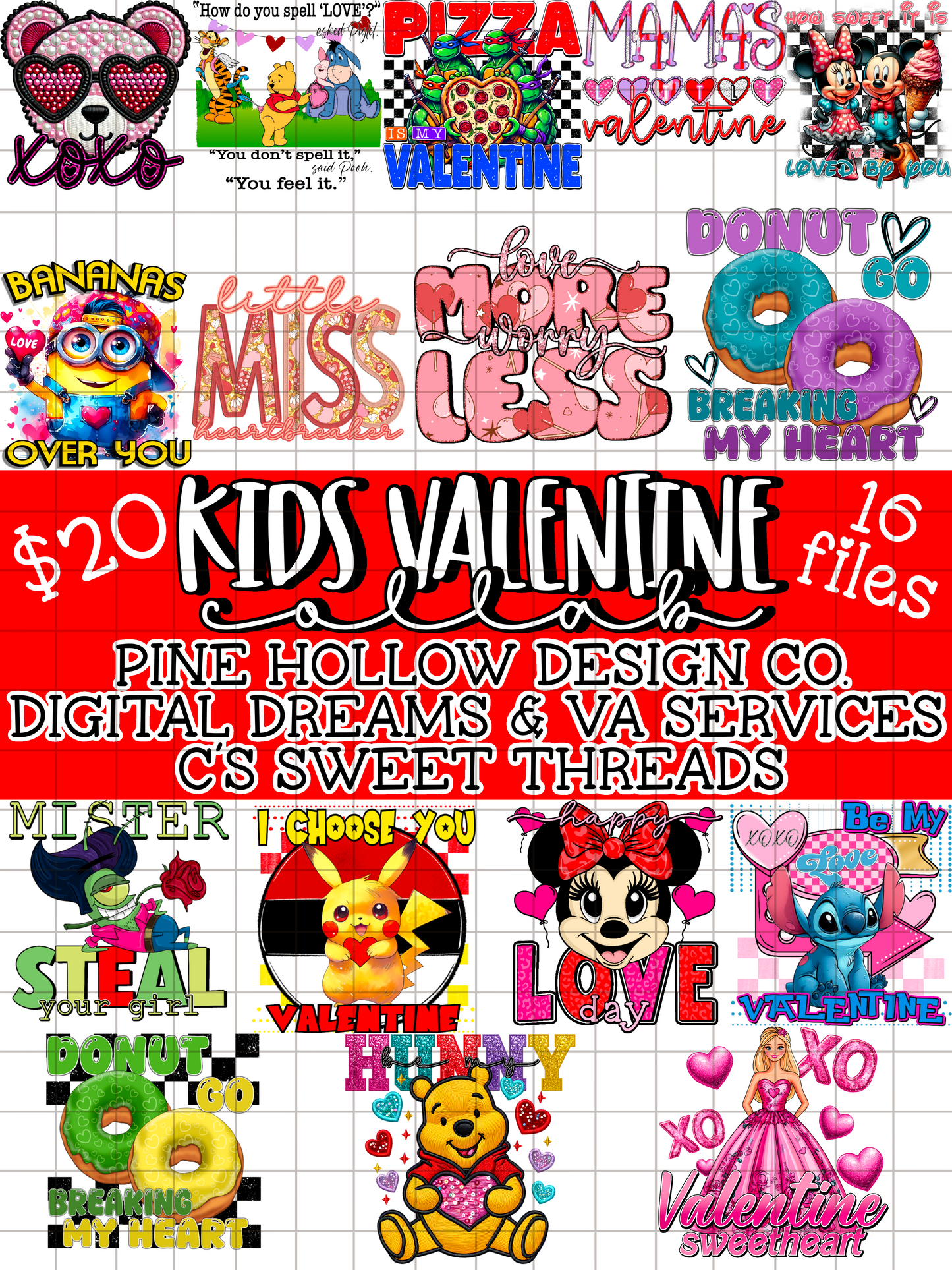 Kids Valentine Collab With Digital Dreams & VA Services & Pine Hollow Design Co