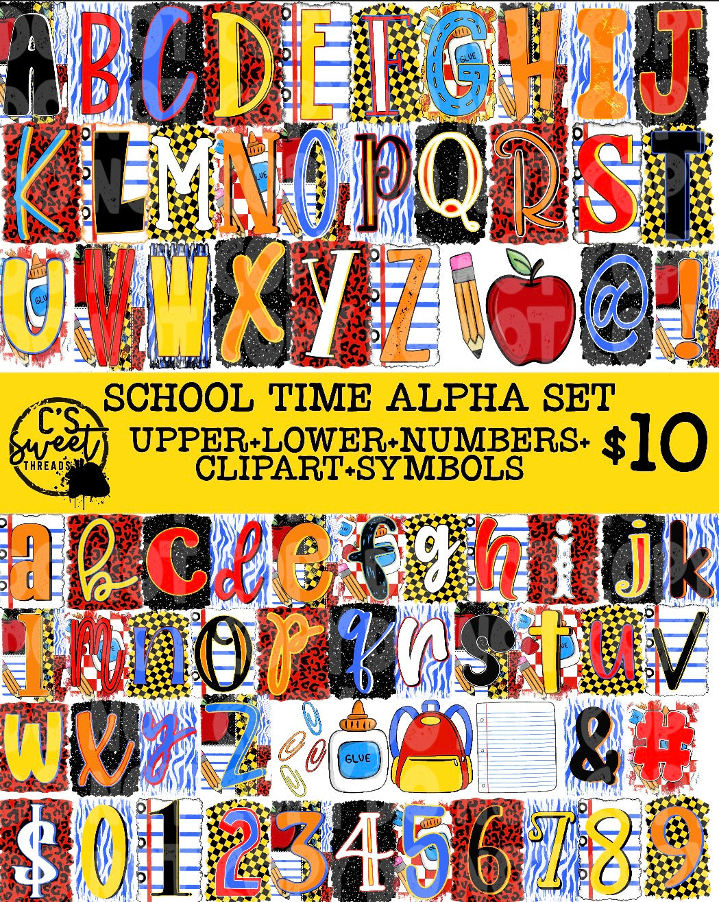 CST School Time Alpha Set + Clipart pcs.