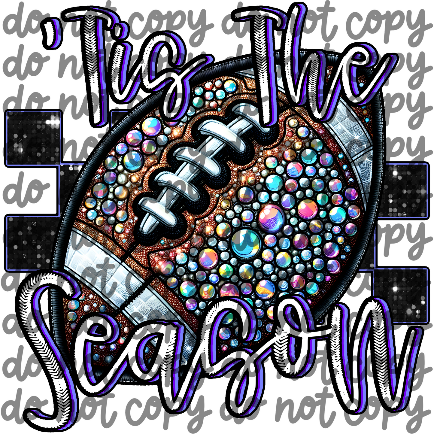 The Season Football Faux Embroidery