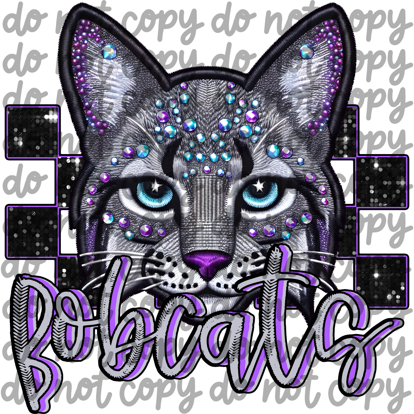 Bobcats Faux Embroidery