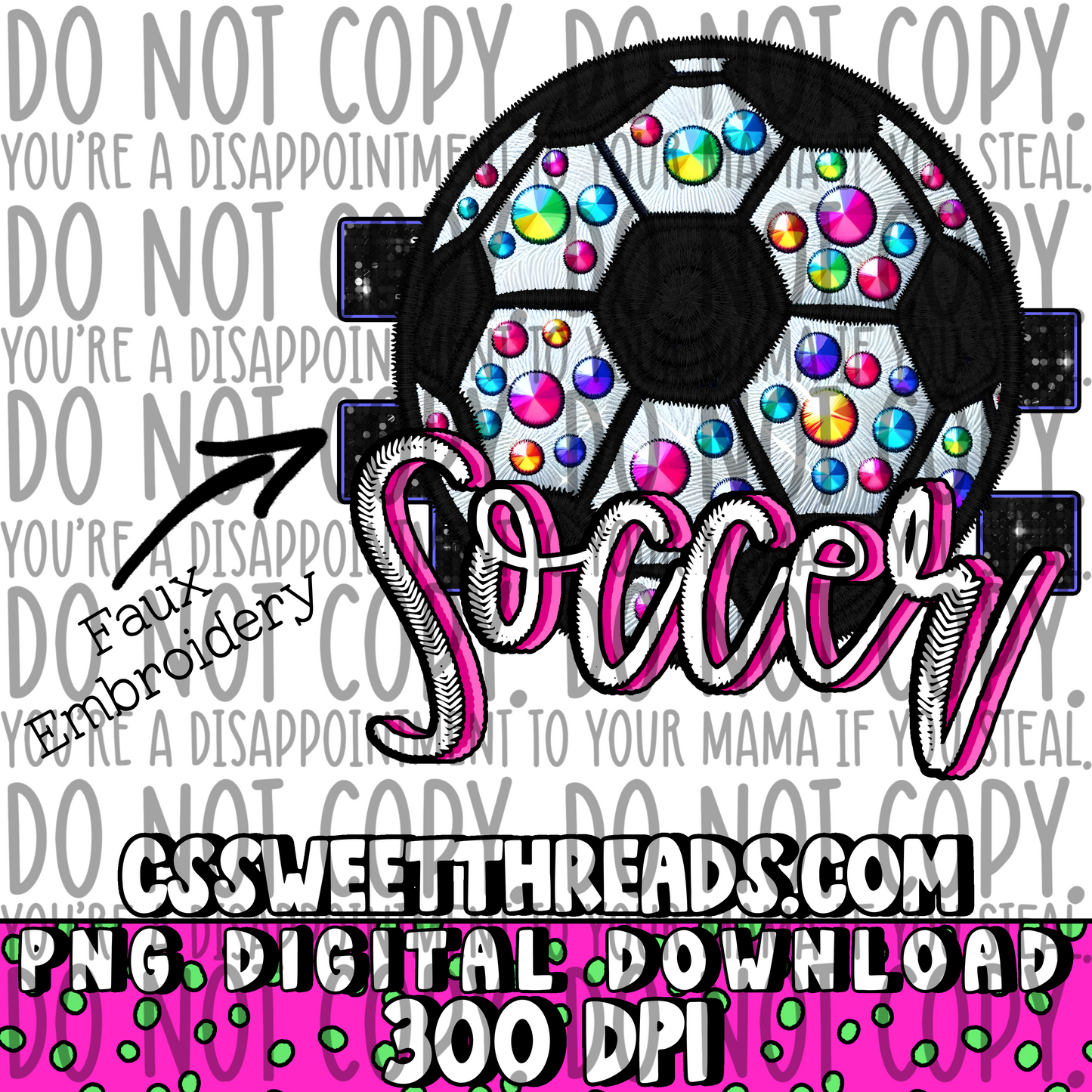 Soccer Faux Embroidery