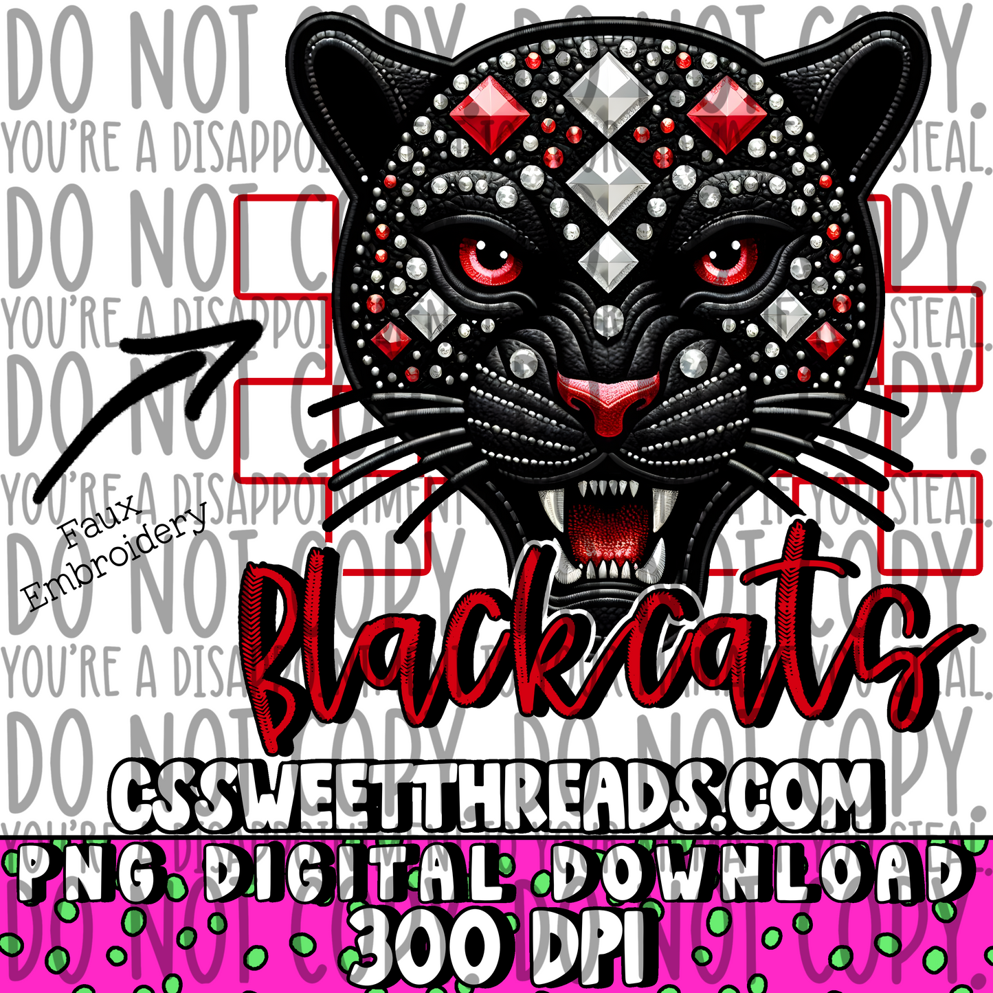 Blackcats Faux Embroidery