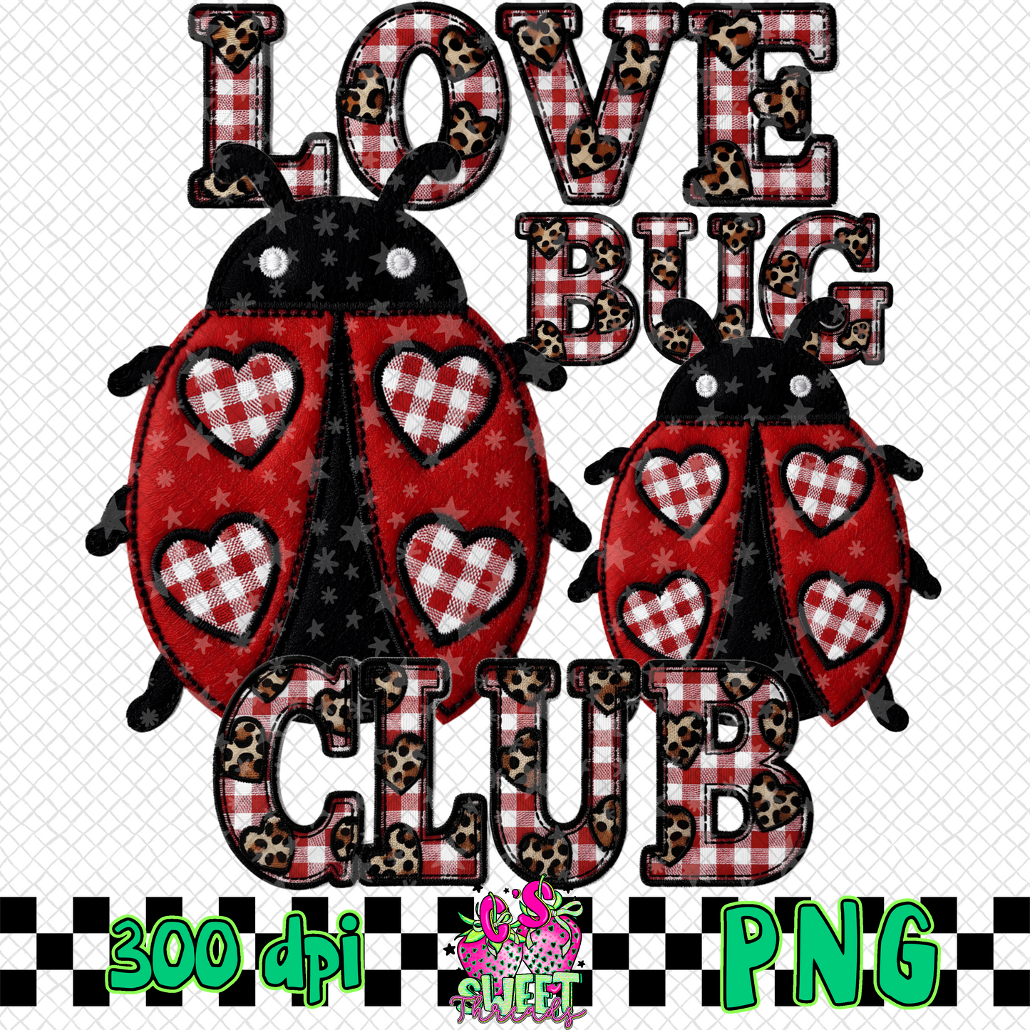Faux Embroidered Love Bug Club