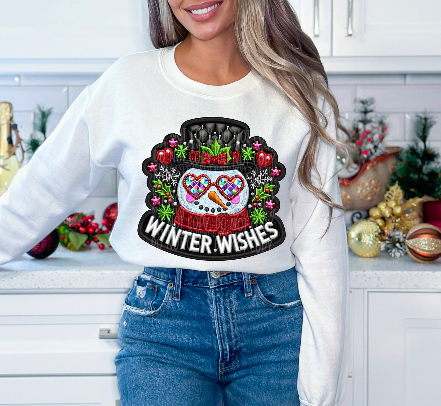 Winter Wishes Faux Embroidery