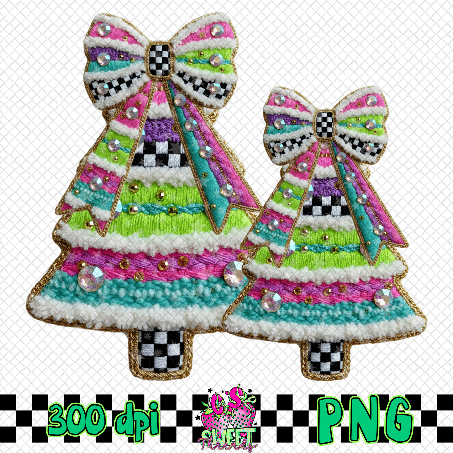 Bright Faux Christmas Trees