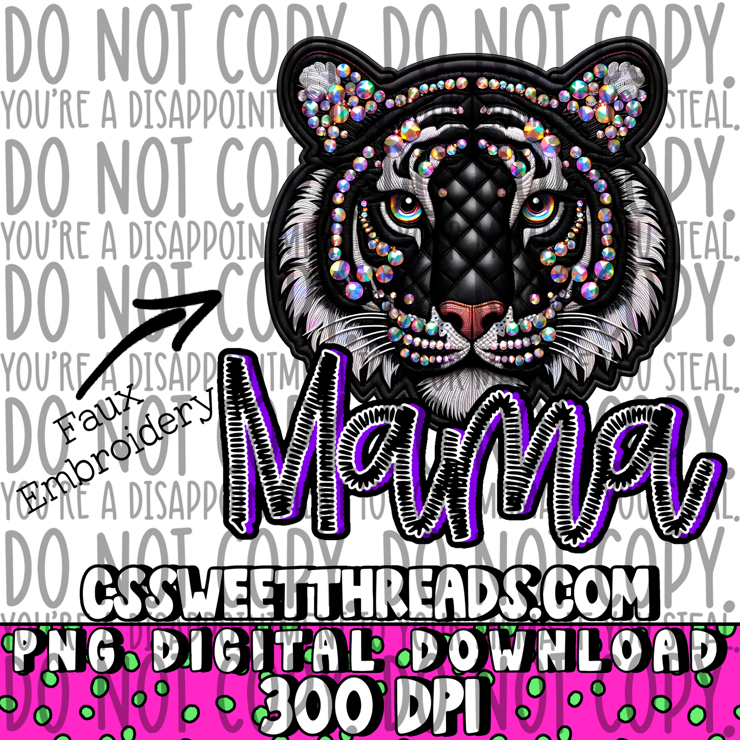 Mama Faux Embroidery