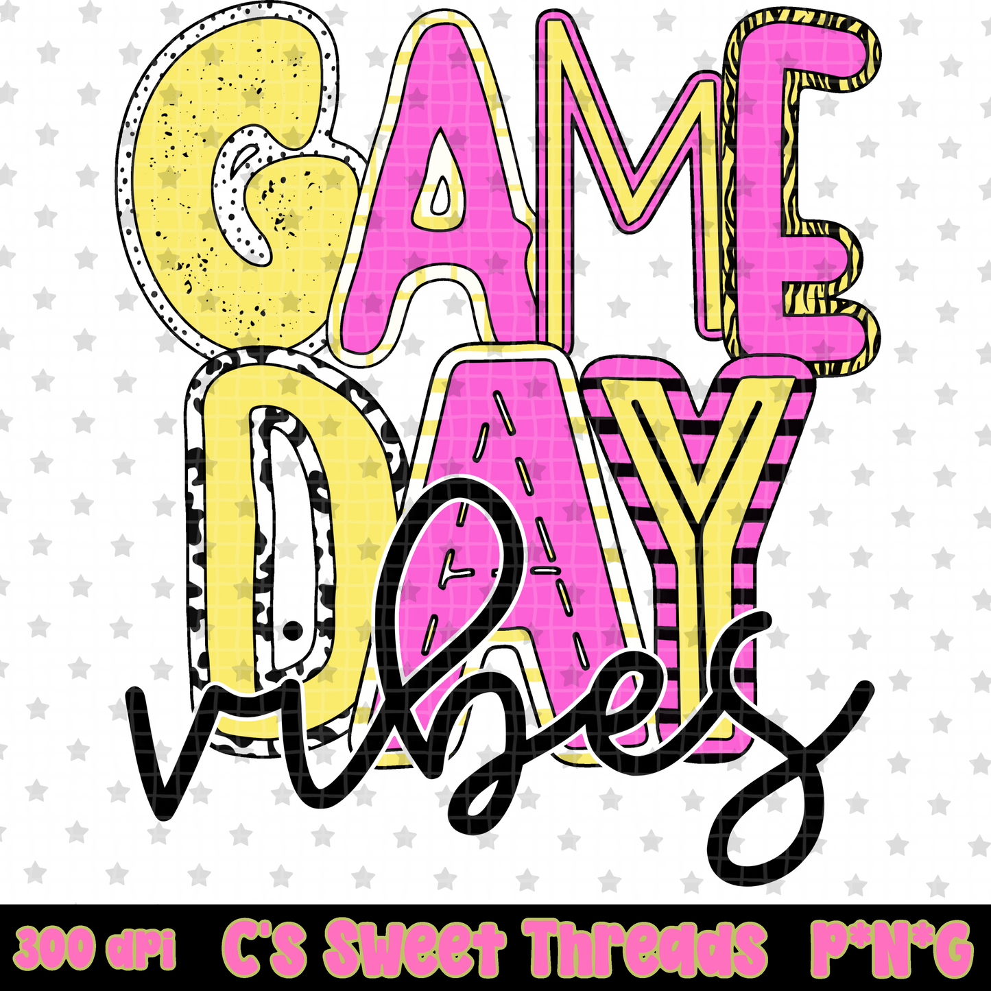 Game Day Vibes Pink And Yellow