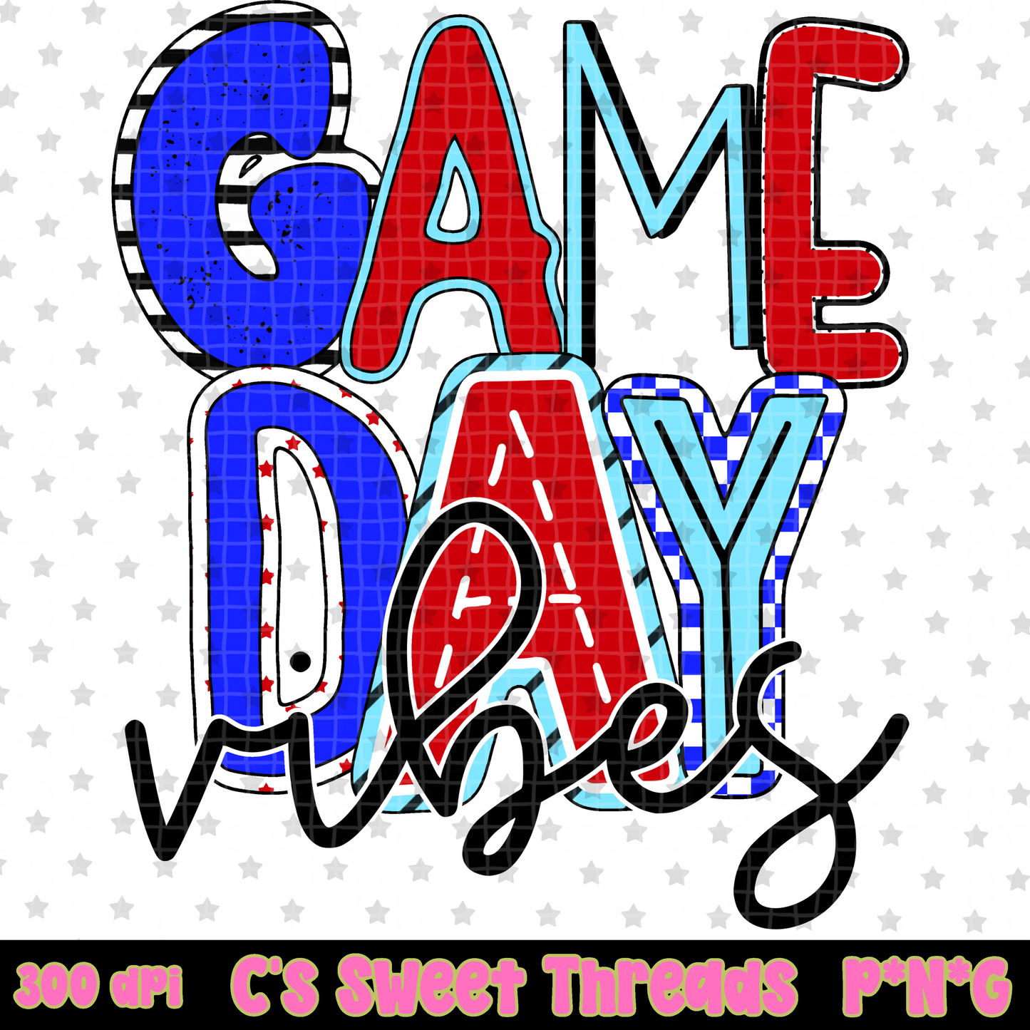 Game Day Vibes Red And Blue