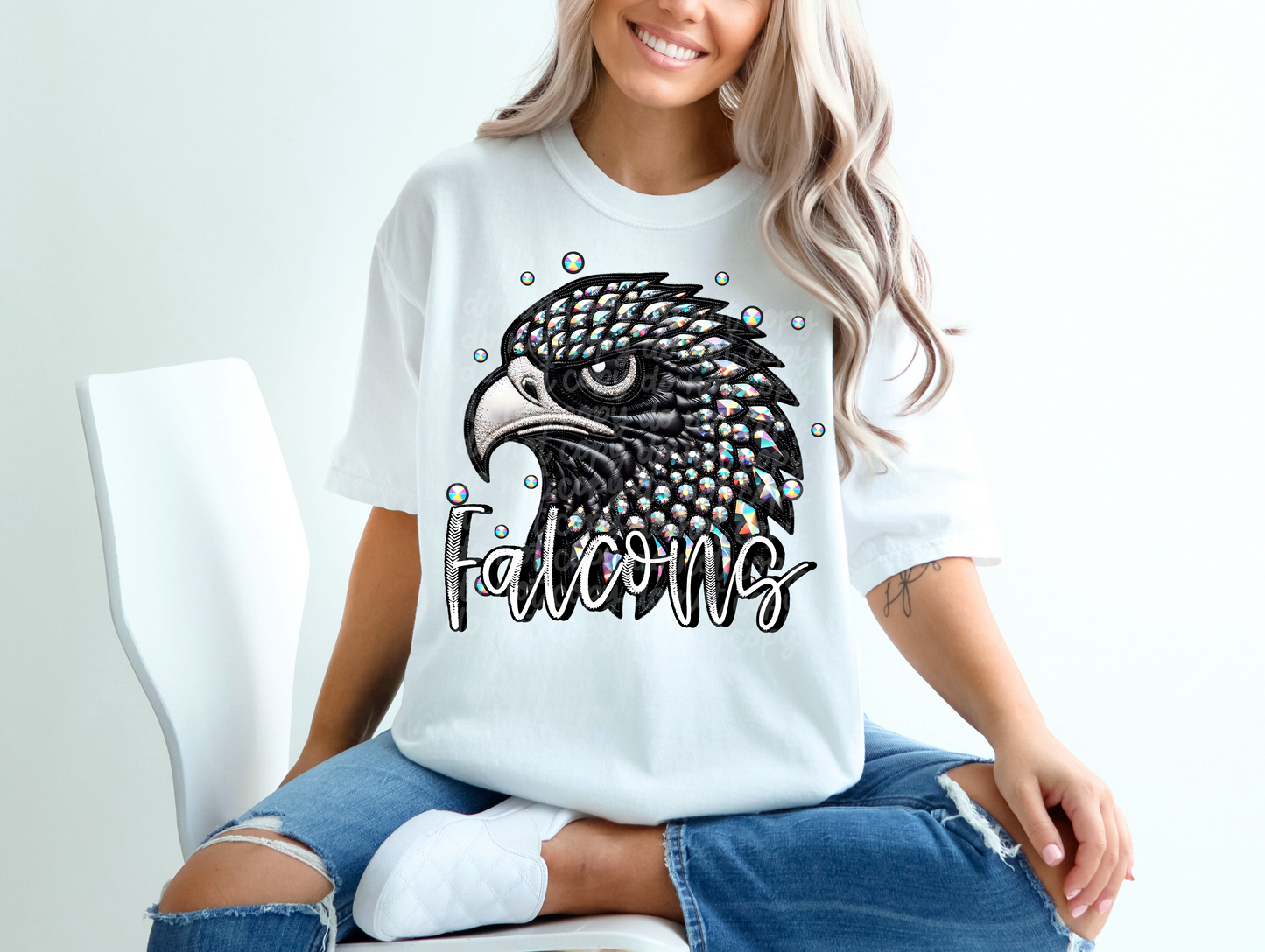 Black Leather Cougars Faux Embroidery