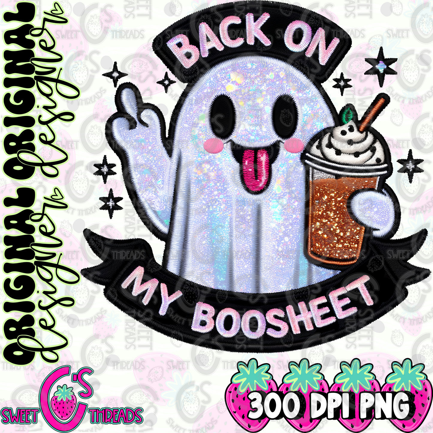 Back On My Boosheet Faux Embroidery