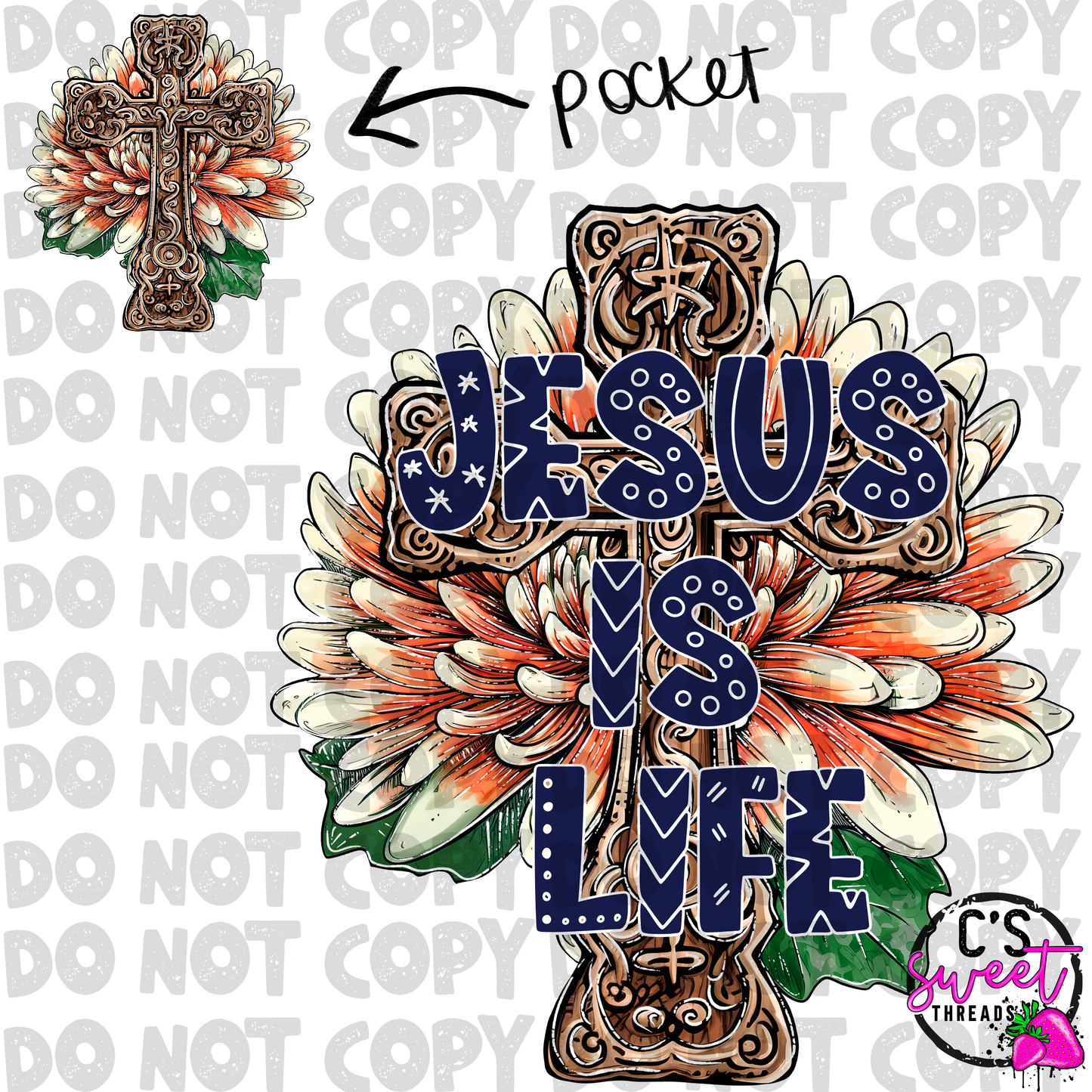 Jesus is life with pocket