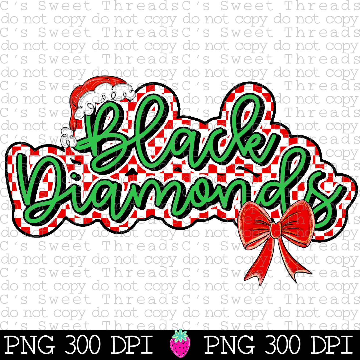 Black Diamonds Christmas Checker