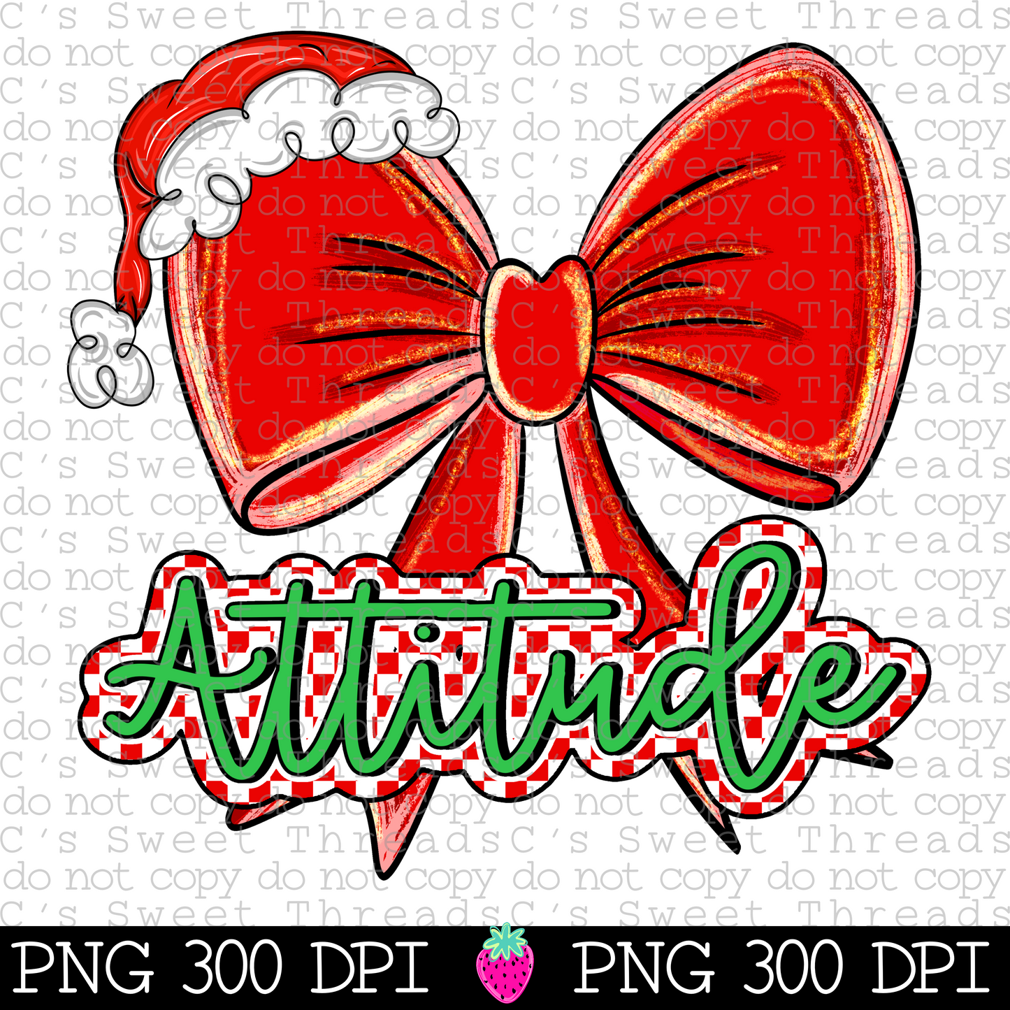 Attitude Christmas Checker Bow