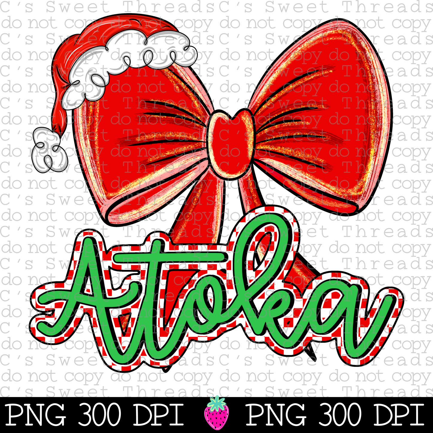 Atoka Christmas Checker Bow