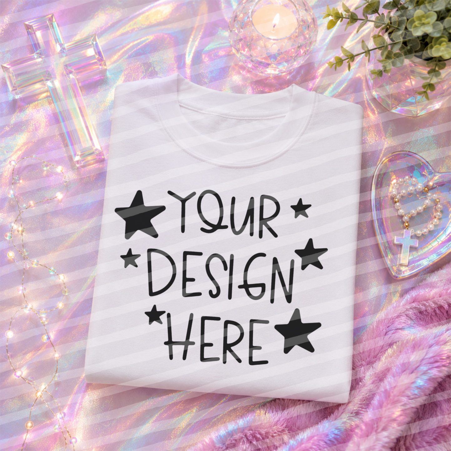 Iridescent Grace Flat Lay Tee Everyday Mock Up