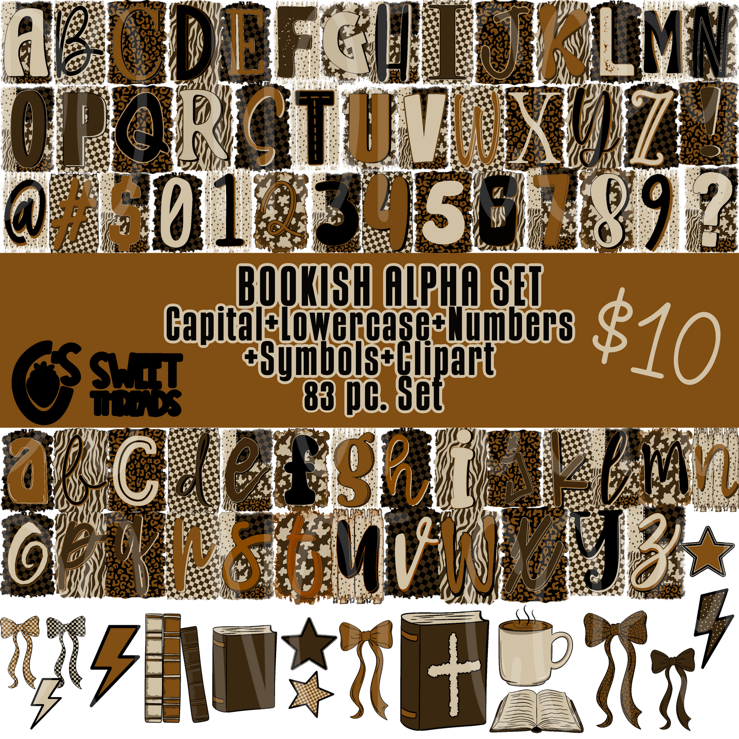 CST BOOKISH ALPHA SET+Clipart