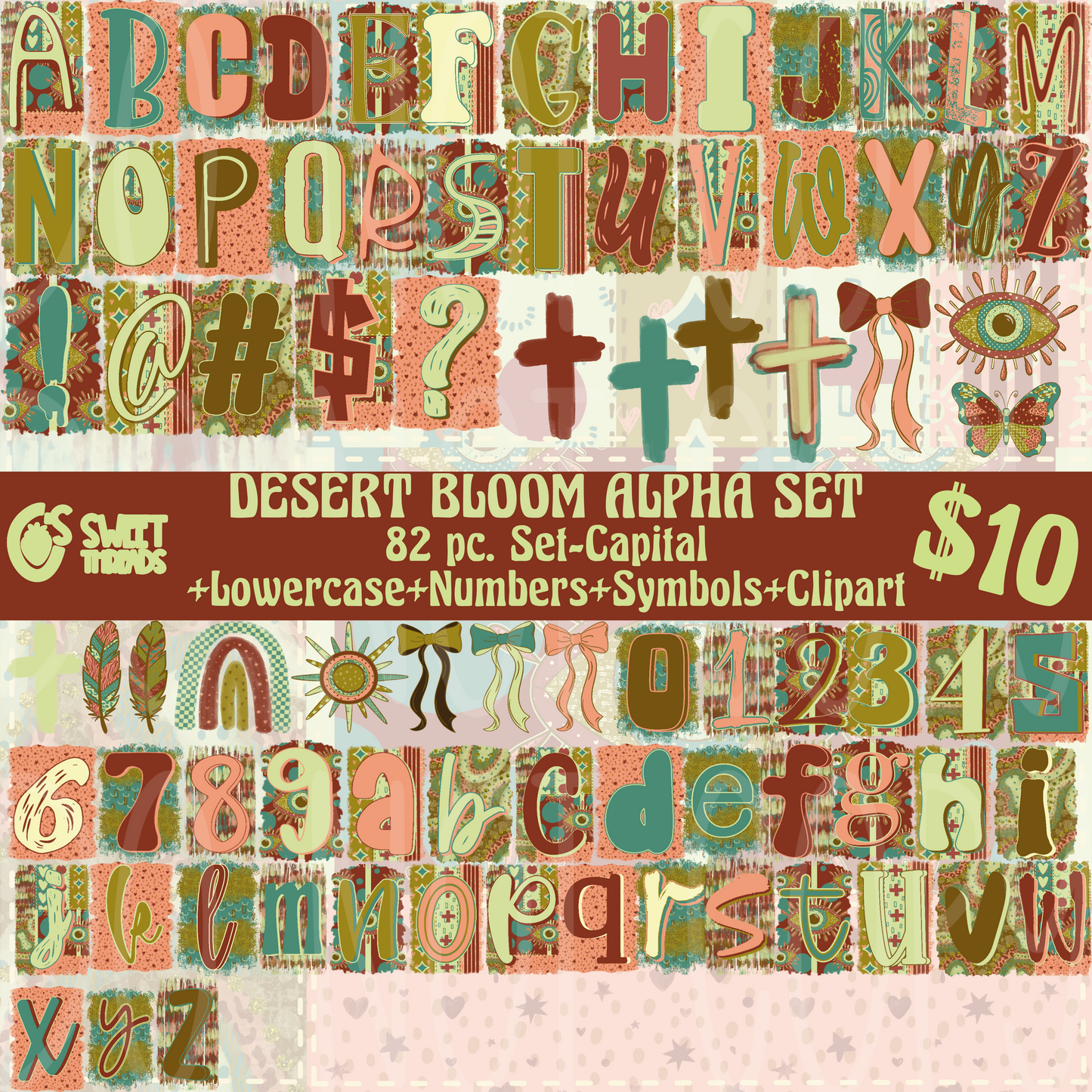 Desert Bloom Alpha Set +Clipart