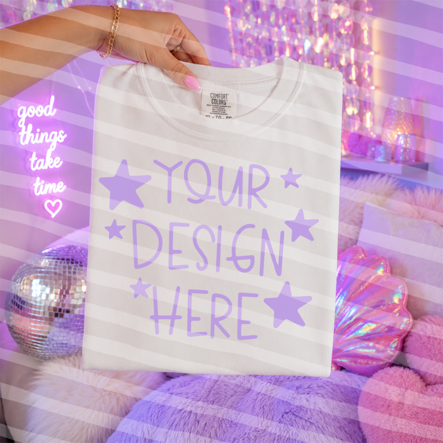 Good Things Take Time White CC Tee Hand Held Everyday Mock Up