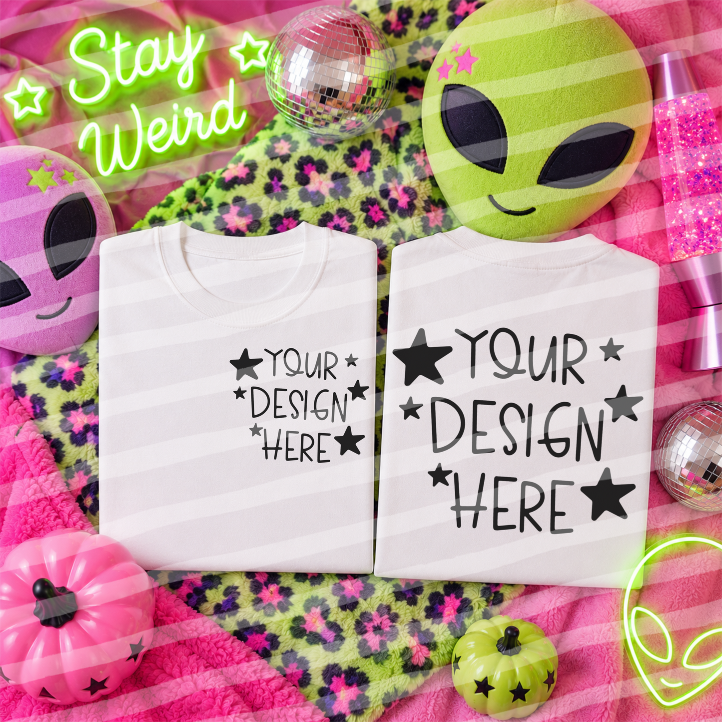 Stay Weird White Tee Front And Back Everyday Mock Up