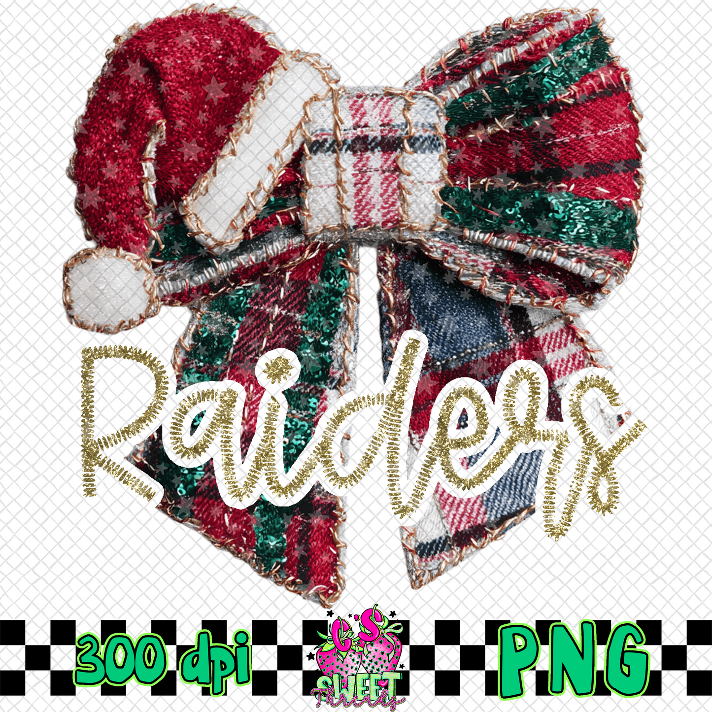 Raiders Faux Embroidered Christmas Bow