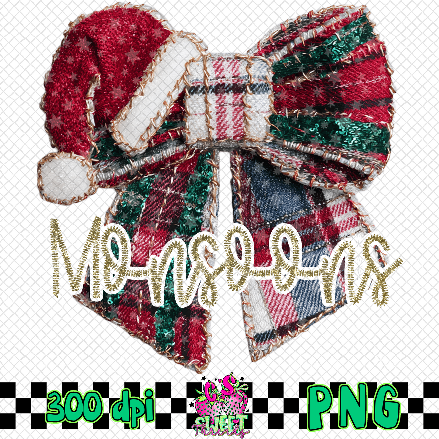 Monsoons Faux Embroidered Christmas Bow