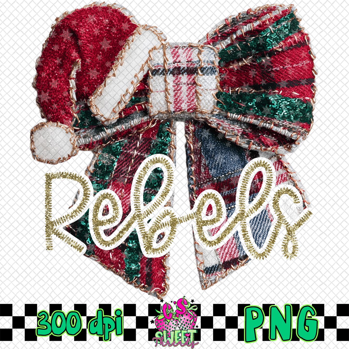 Rebels Faux Embroidered Christmas Bow