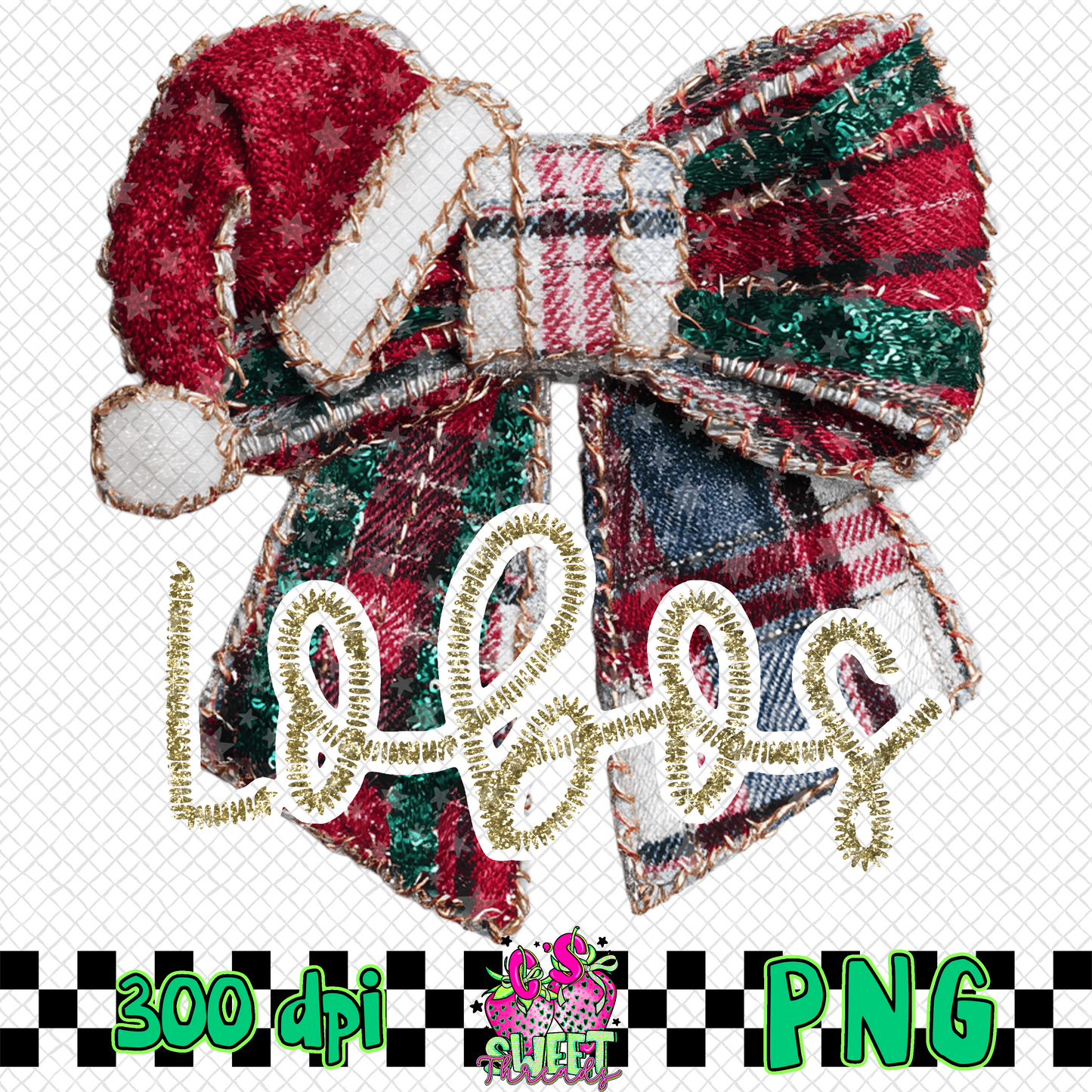 Lobos Faux Embroidered Christmas Bow