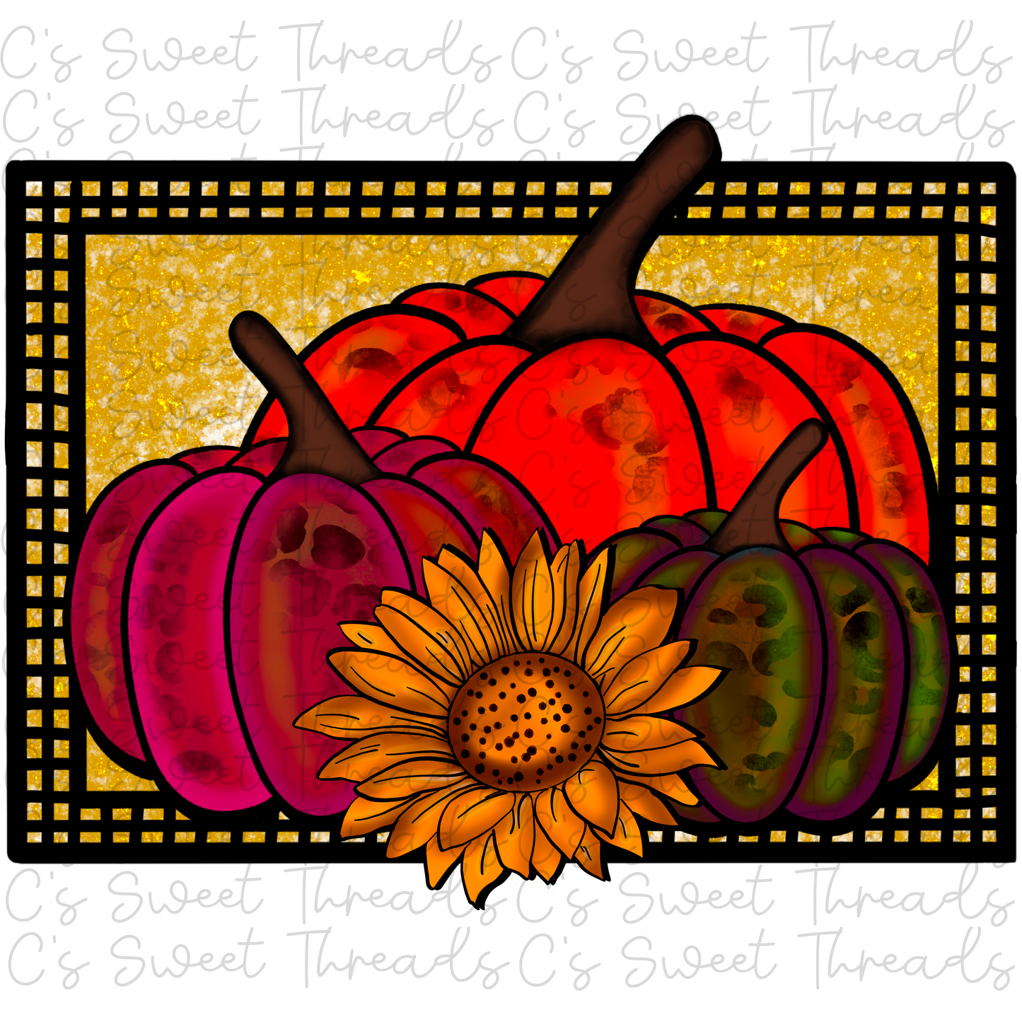 Fall pumpkins and sunflower