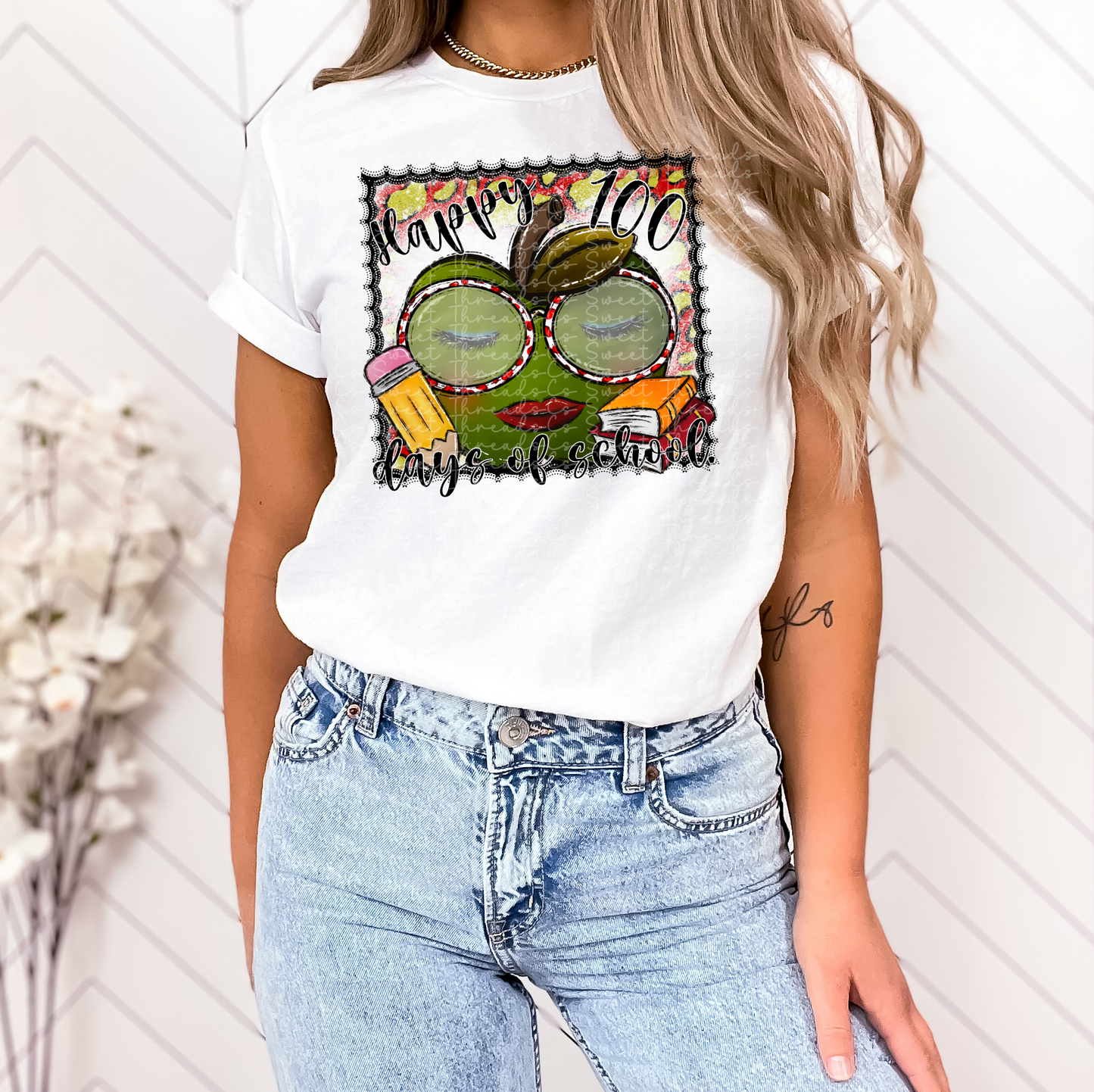 Happy 100 days of school apple