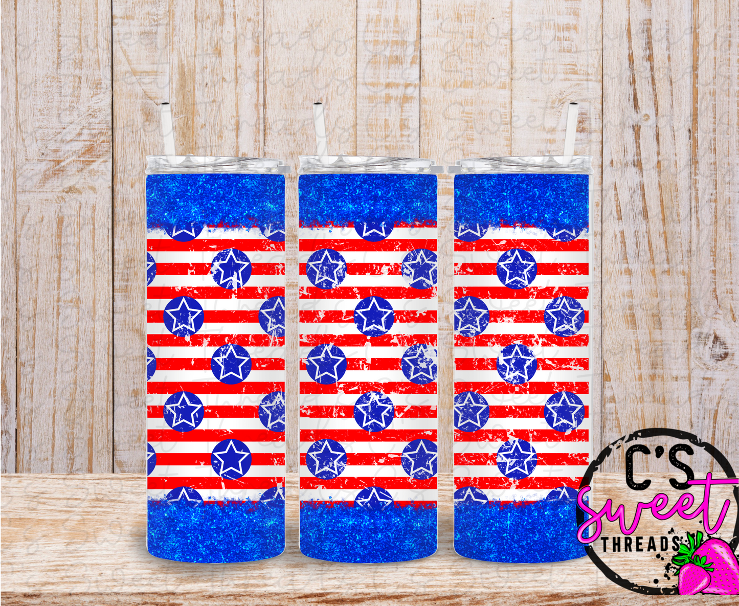 Stars & stripes tumbler design