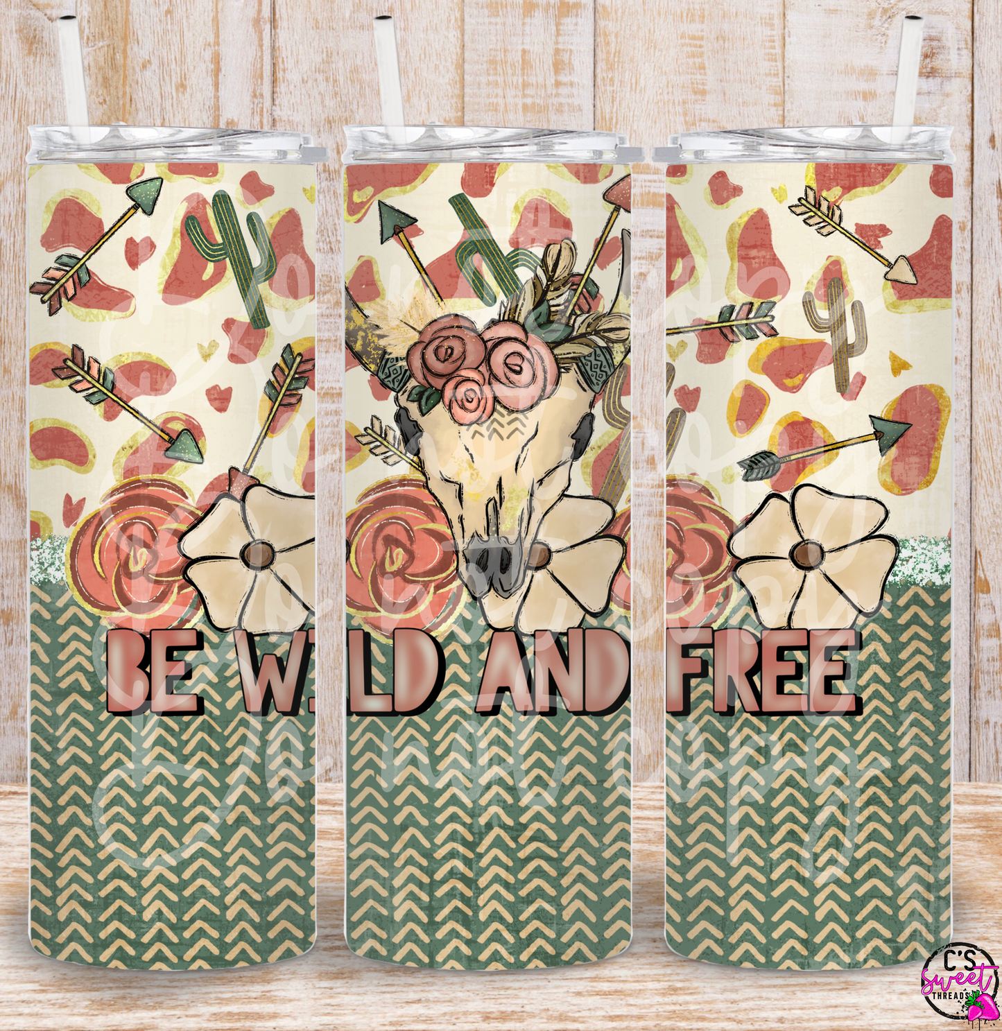 Be Wild and free tumbler design