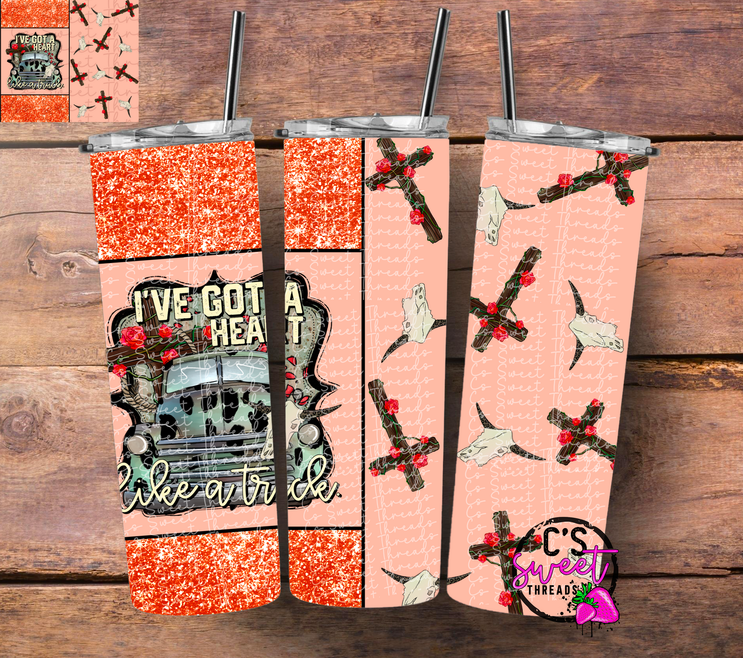 Heart like a truck tumbler