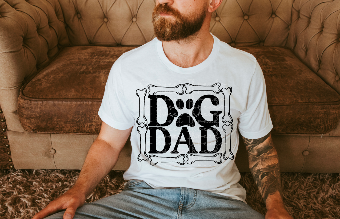 Dog dad with bones