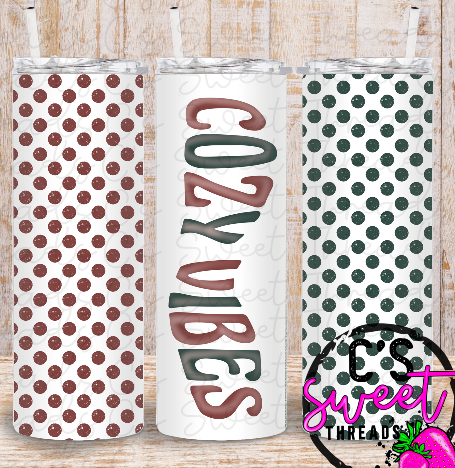 Cozy vibes tumbler design
