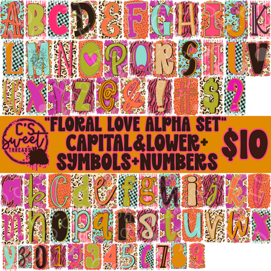 CST FLORAL LOVE ALPHA SET +NUMBERS+SYMBOLS