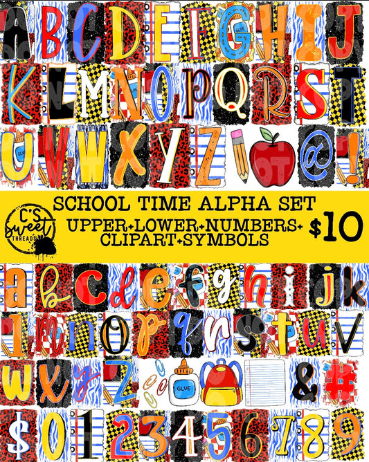 CST School Time Alpha Set + Clipart pcs.