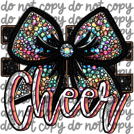 Cheer Bow Faux Embroidery