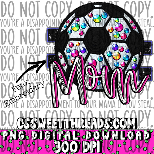Soccer Mom Faux Embroidery