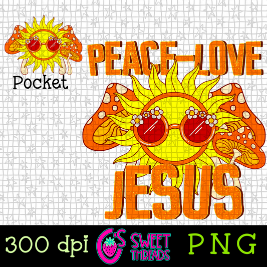 Peace Love Jesus +Pocket