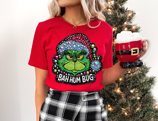 Bah Hum Bug Faux Embroidery