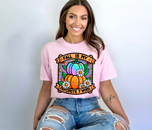 Fall Is My Favorite F Word Faux Embroidery