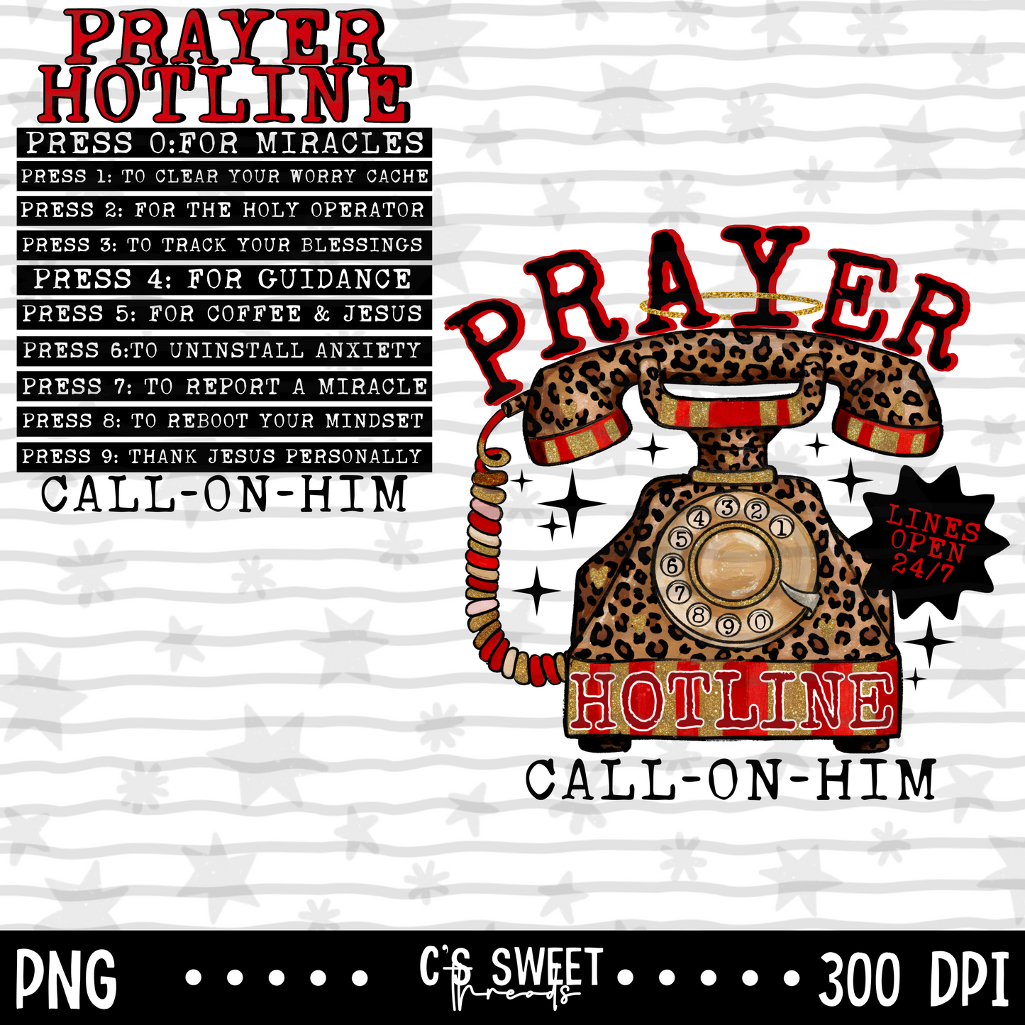 Prayer Hotline + Back