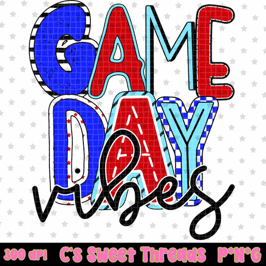 Game Day Vibes Red And Blue