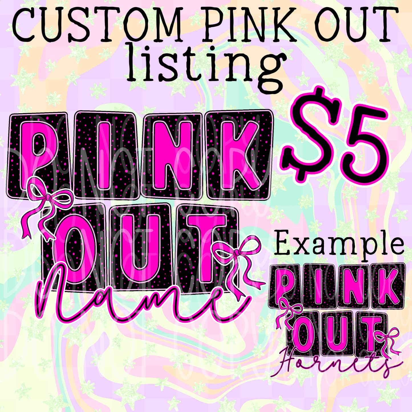 Custom Black&Pink- Pink Out Mascot Design