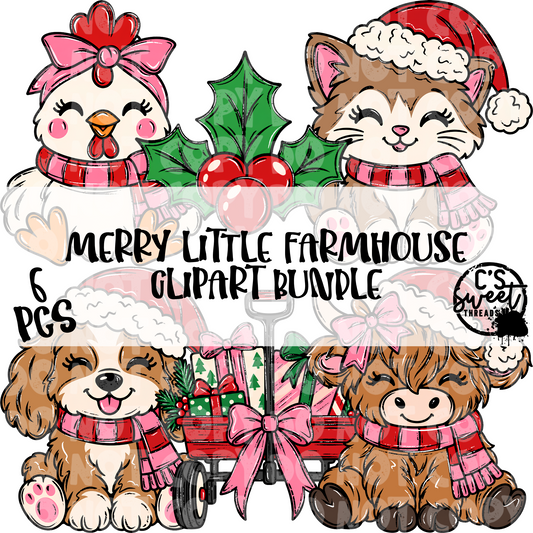 Merry Little Farmhouse Clipart Bundle