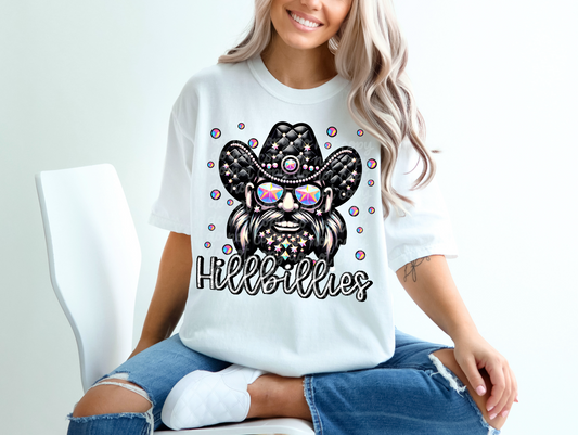 Black Leather Hillbillies Faux Embroidery