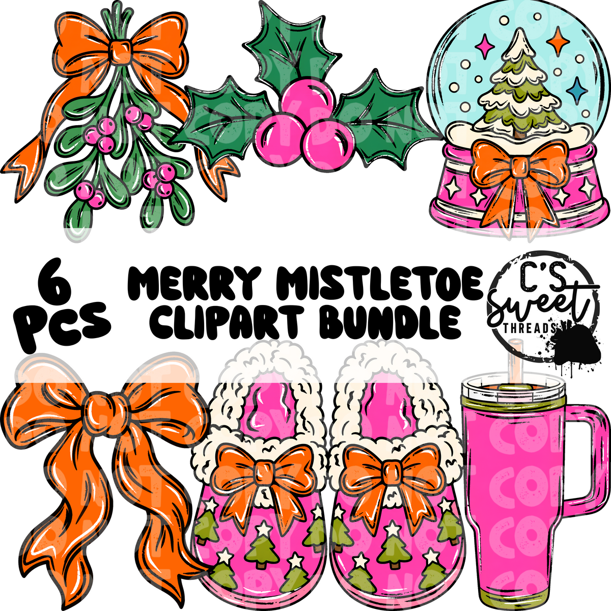 Merry Mistletoe Clipart Bundle