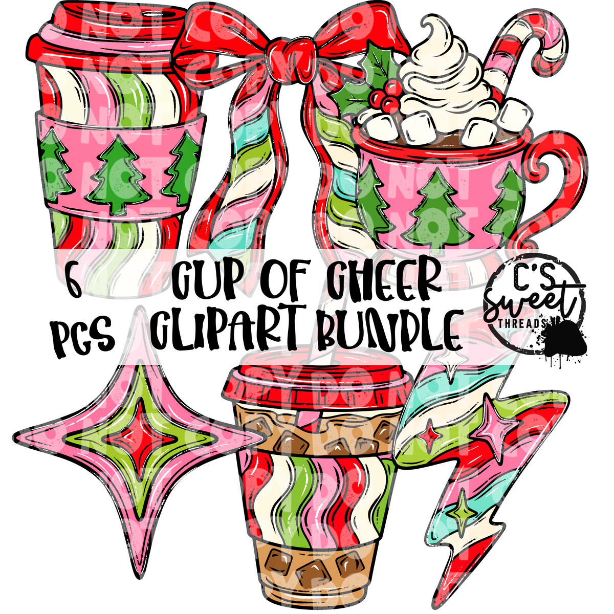 Cup Of Cheer Clipart Bundle